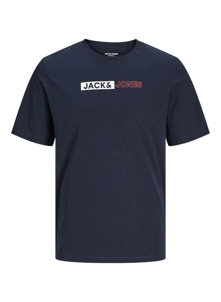 JACK & JONES  Plus Size Logo Regular Fit Crew Neck Plus size T-Shirt for Men | Best Price UAE
