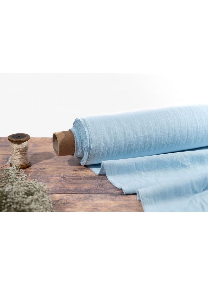 JewelOnPalette 100% Cotton Fabric, 45" Wide Soft Material for Cut by The Yard for Dress, Blouse, Shirt, Craft and Embroidery - Light Blue  - Image 1