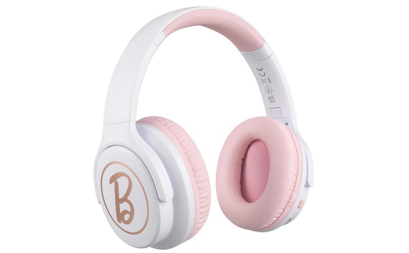 eKids Barbie Wireless Headphones with Microphone, Bluetooth Headphones Include Aux Cord, Earphones for School, Home, or Travel - Image 1