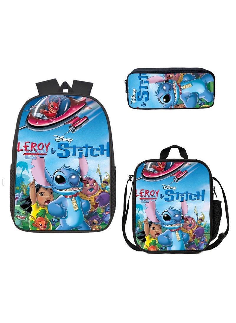 STITCH Stitch Primary And Secondary School Students' Three-Piece Backpack 29*42*16c 