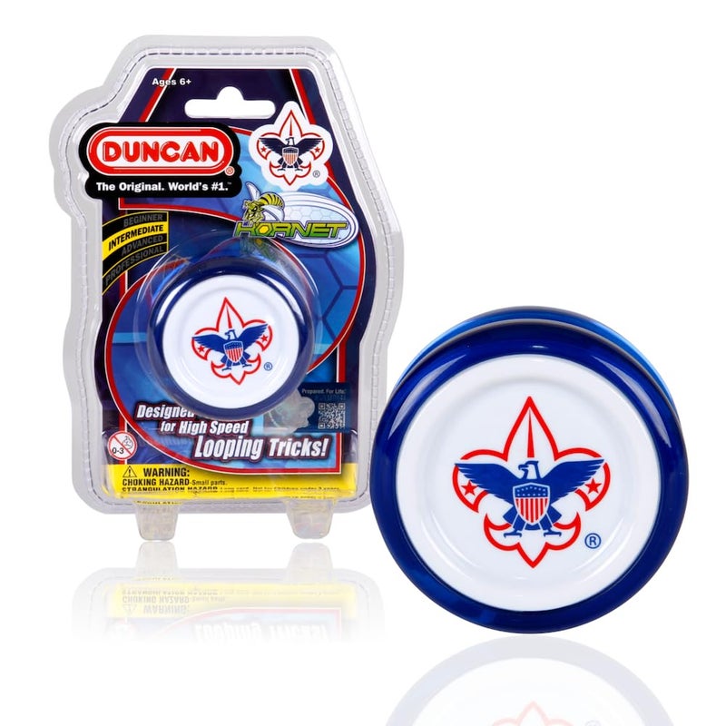 Duncan Toys Hornet Pro Looping YoYo with String Ball Bearing Axle and Plastic Body Blue with White Cap - Image 3