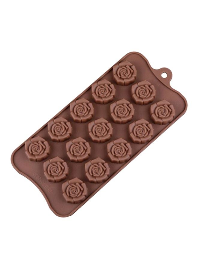 قالب كيك من السيليكون بسعة 15 تجويفاً بني 22x10x1.7سم - Image 1