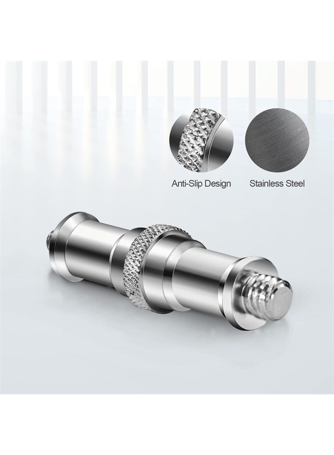 Wellmaking 3 Pieces Standard 1/4 to 3/8 inch Metal Male Convertor Threaded Screw Adapter Spigot Stud for Studio Light Stand, Hotshoe/Coldshoe Adapter, Ball Head, Wireless Flash Receiver, Trigger - Image 3