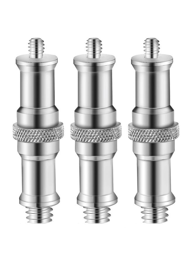 Wellmaking 3 Pieces Standard 1/4 to 3/8 inch Metal Male Convertor Threaded Screw Adapter Spigot Stud for Studio Light Stand, Hotshoe/Coldshoe Adapter, Ball Head, Wireless Flash Receiver, Trigger - Image 1