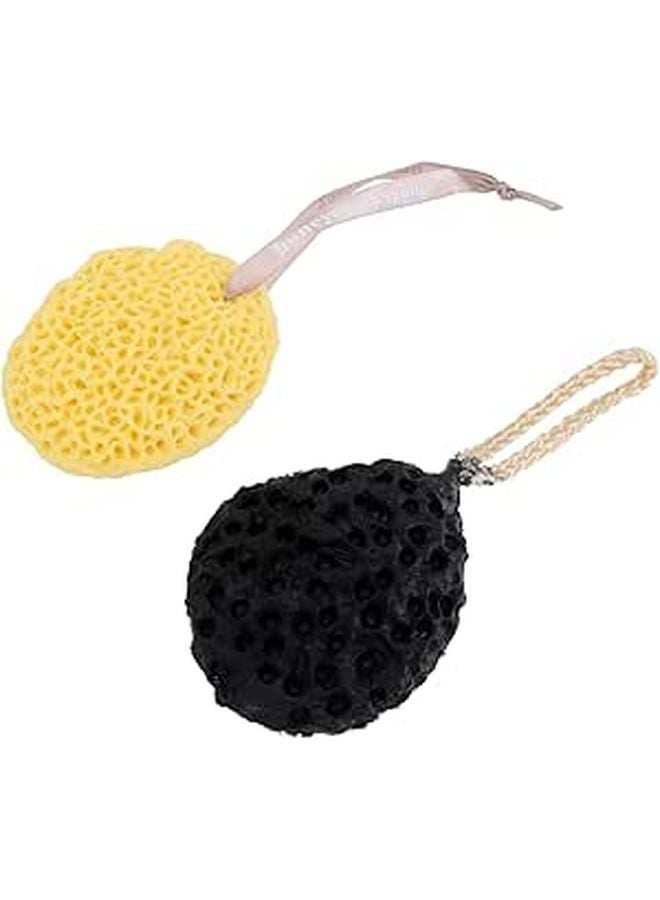 Natural Seaweed Honeycomb Bath Sponge Exfoliating Body Scrubber Shower Ball 2 Pack - Image 1