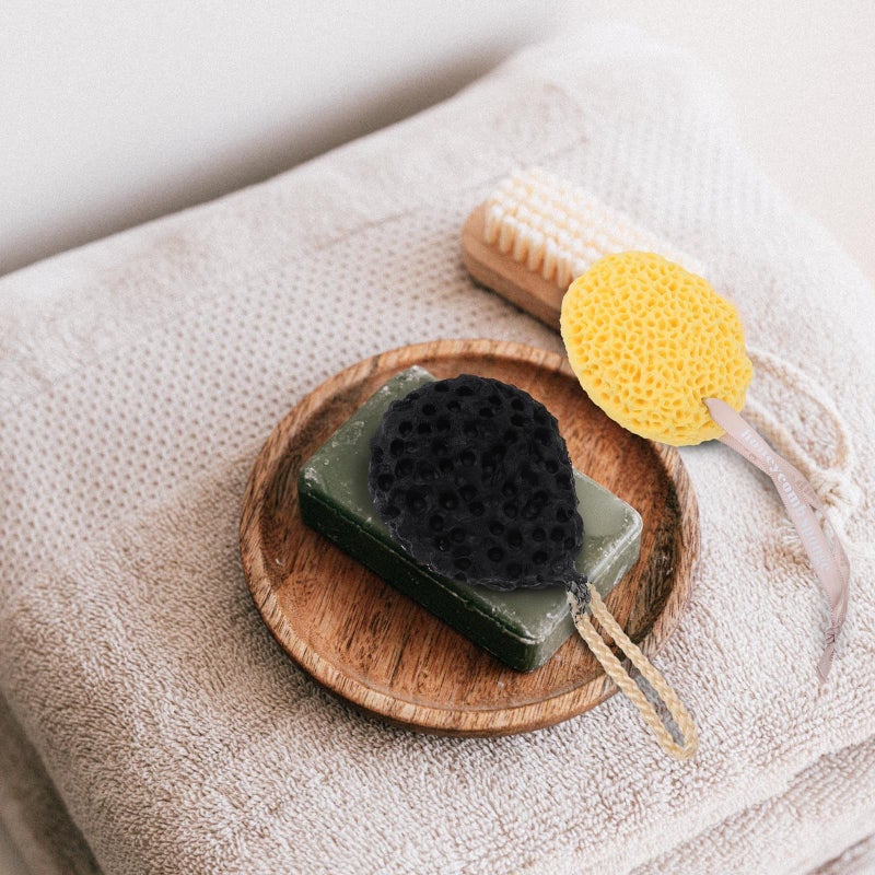 Natural Seaweed Honeycomb Bath Sponge Exfoliating Body Scrubber Shower Ball 2 Pack - Image 4