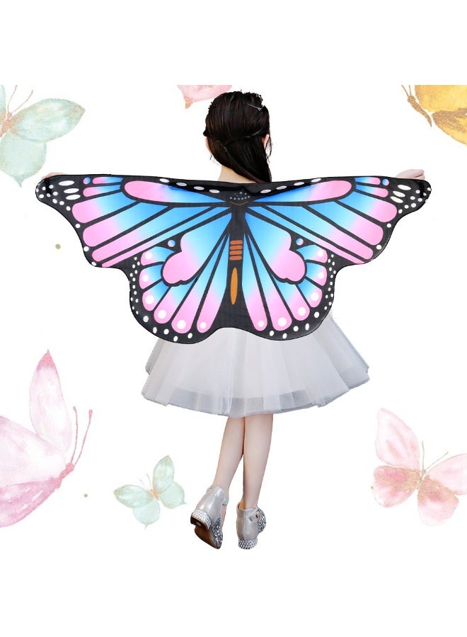 NIBEMINENT Children's butterfly cape Halloween printed small butterfly cloak dress up children's butterfly wing shawl