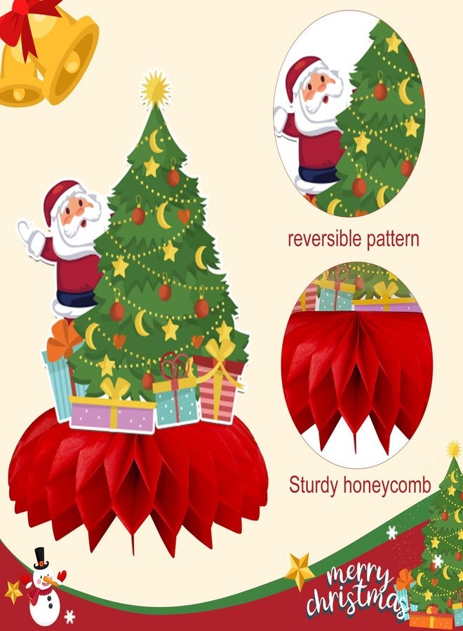 Moitkptt 9 Pcs Christmas Honeycomb Centerpieces for Christmas Decorations, Christmas Table Decorations for Santa Themed Party Supplies - Image 3