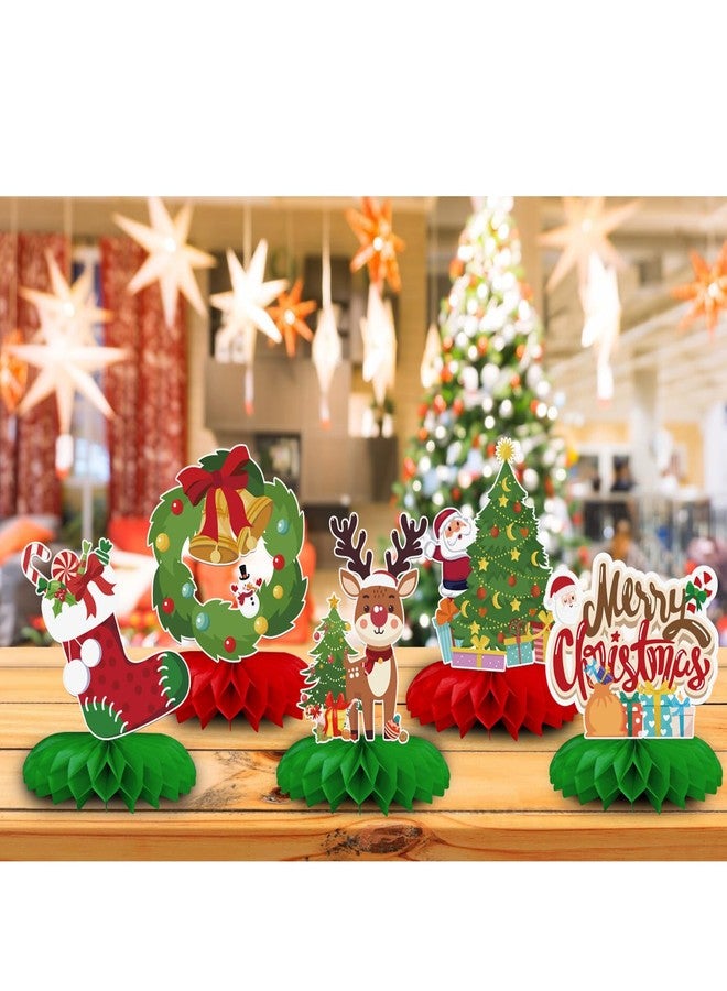 Moitkptt 9 Pcs Christmas Honeycomb Centerpieces for Christmas Decorations, Christmas Table Decorations for Santa Themed Party Supplies - Image 5