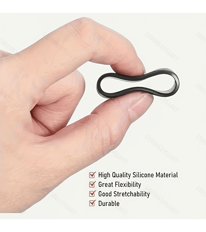 6 Pack Black Silicone Anti Slip Sealing Rings Durable Elastic For Pickleball Tennis And Badminton Rackets - Image 2