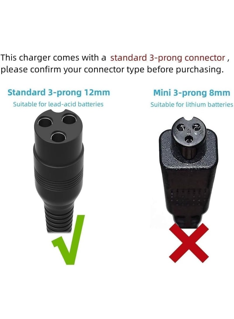 54.6V 2A Charger for Electric Scooter,Hoverboard Charger of 48V Lithium Battery with 3-Prong Compatible with Ebike/Balancing Electric Scooter etc. - Image 4