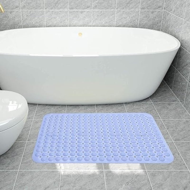 HomeAra Premium NonSlip Bathroom Mat 30 x 18 Inches with Suction Cups and Drain Holes Machine Washable Shower and Bathtub Mat for Ultimate Safety and Comfort Sky Blue - Image 5
