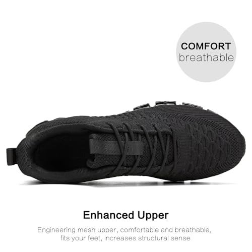 Kvovzo Mens Walking Running Shoes Blade Tennis Casual Fashion Sneakers Lace up Comfortable Non Slip Work Sport Athletic Trainers - Image 5