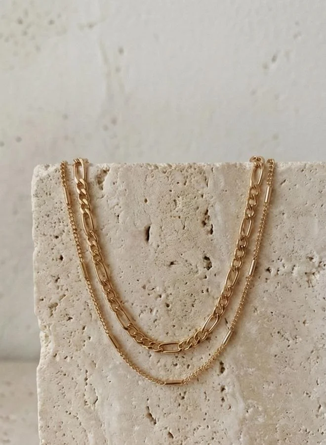تايك تو Layered Cylindrical Chain Necklace