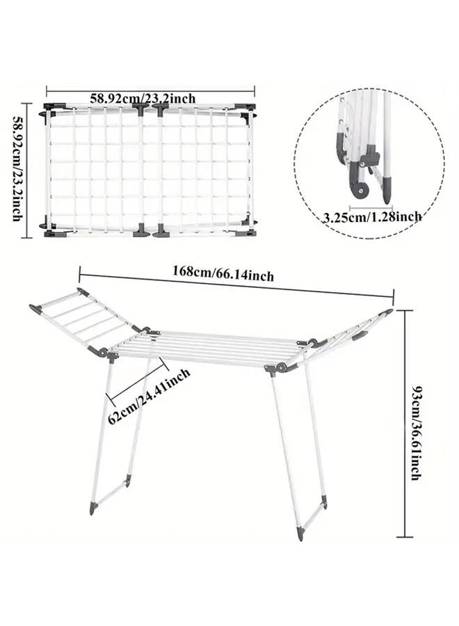 Type A Foldable Air Dry Rack Heavy Duty Metal Frame Space Saving Indoor Outdoor Drying - Image 4