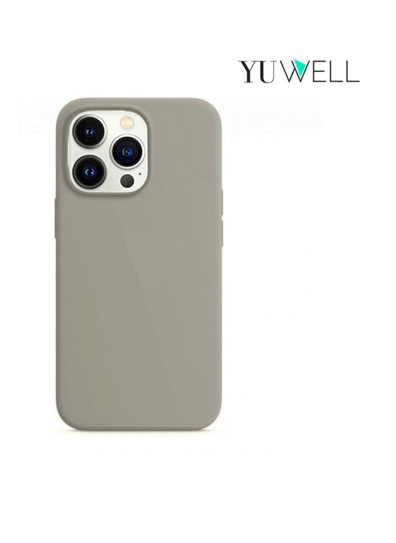 Yuwell iPhone 13 Pro Max Case Silicone Silicone Shockproof Protective Case Cover 6.7 Inch iPhone 13 Pro Max Silicone Case Mid Grey 
