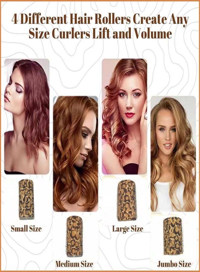 Scarlet Line Professional Hair Curling Rollers - Hairdressing Self Grip Plastic Curlers for Home n Salon_Tiger Print - Image 4