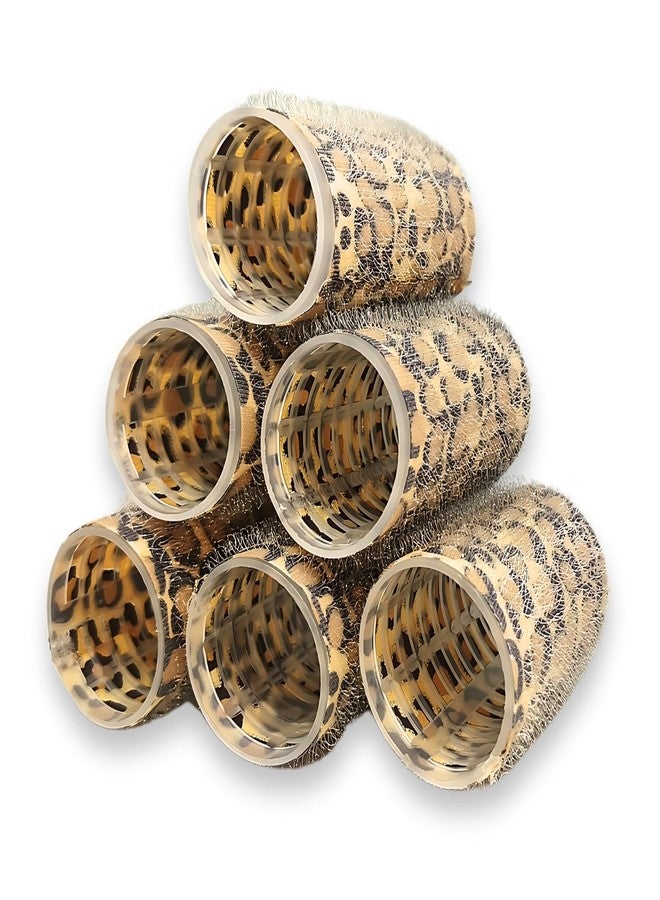 Scarlet Line Professional Hair Curling Rollers - Hairdressing Self Grip Plastic Curlers for Home n Salon_Tiger Print - Image 1