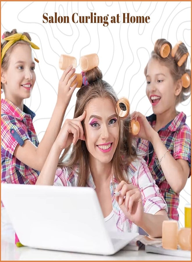 Scarlet Line Professional Hair Curling Rollers - Hairdressing Self Grip Plastic Curlers for Home n Salon_Tiger Print - Image 5