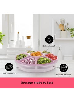 Tupperware Tupperware Serving Center Set - 6 Compartment Serving Tray and Party Platter - Food Storage Container and Lid - Dishwasher Safe & BPA Free  - Image 3