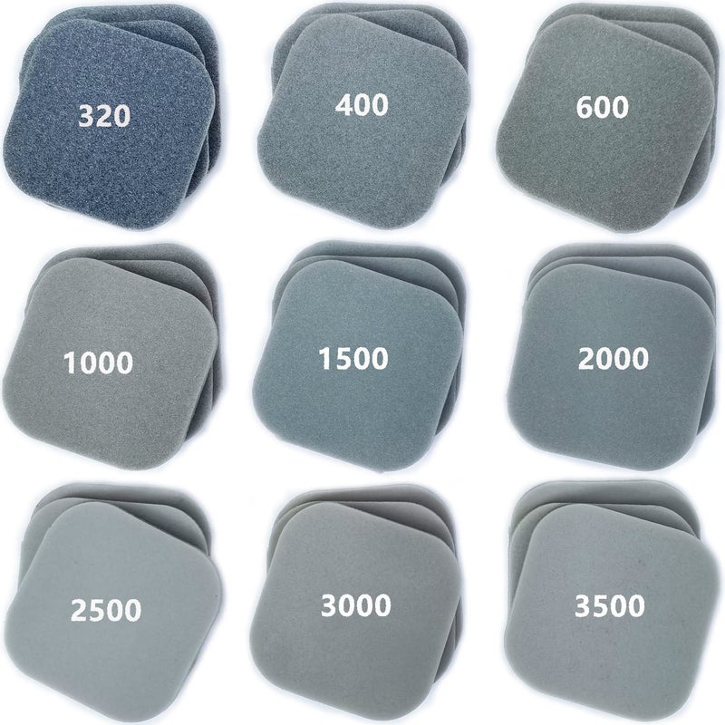 HDongany 54 Pack Sanding Blocks 9 Grits from 320 to 3500 Soft Touch Sanding Pads2 x 2 Sanding Sponge Polishing Pads for Craft Polishing RepairingWood WorkingFurniture polishingMetal derusting - Image 2