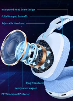 onikuma 2.4GHz Bluetooth Wireless Gaming Headphones and 3.5mm Jack Wired for PS4, PS5, PC, Switch, Mac  - Image 2
