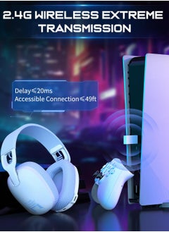 onikuma 2.4GHz Bluetooth Wireless Gaming Headphones and 3.5mm Jack Wired for PS4, PS5, PC, Switch, Mac  - Image 4