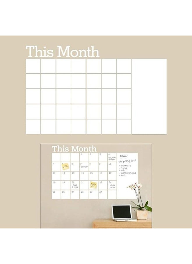 Generic Wall Sticker Removable Charlkboard Calendar Wall Decal Month Calendar White Memo Board Sticker Organizer Room/Office/School Decor  - Image 3