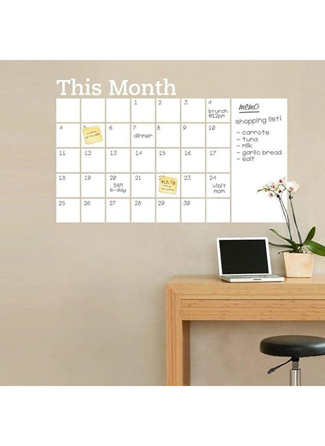 Generic Wall Sticker Removable Charlkboard Calendar Wall Decal Month Calendar White Memo Board Sticker Organizer Room/Office/School Decor  - Image 2