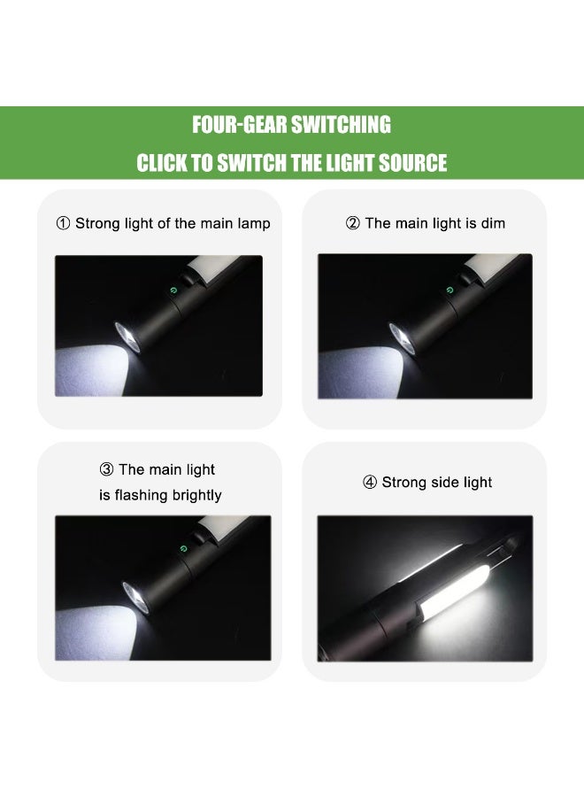 Mejora LED Flashlight Light, Foldable Rechargeable Camping Lantern with 600Ah Battery, Multifunctional Emergency Light with Flashlight, SOS Mode, Dual Light Sources, 4 - Gear Dimming for Camping, Fishing, Hiking, Travel - Image 3