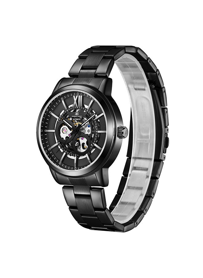 KENNETH SCOTT Kenneth Scott K24324-BBBB Men's Automatic  Display Watch & Stainless Steel Strap Black  - Image 2
