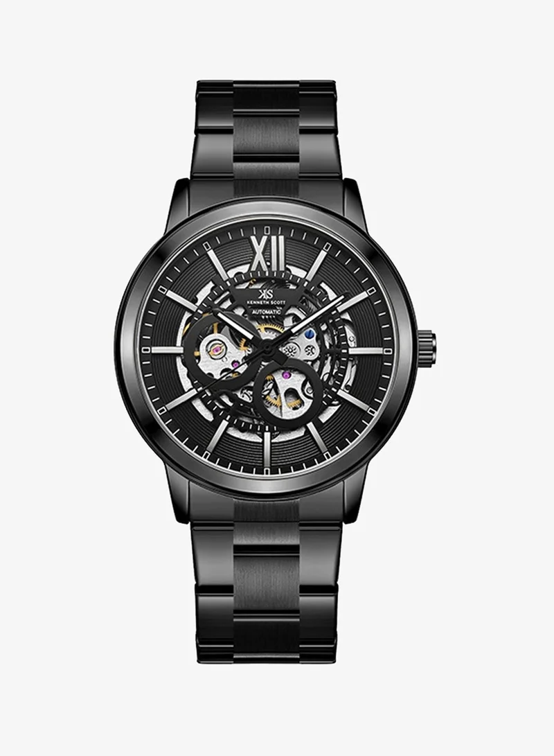 KENNETH SCOTT Men's Stainless Steel Automatic  Watch K24324-BBBB - 43.5 mm