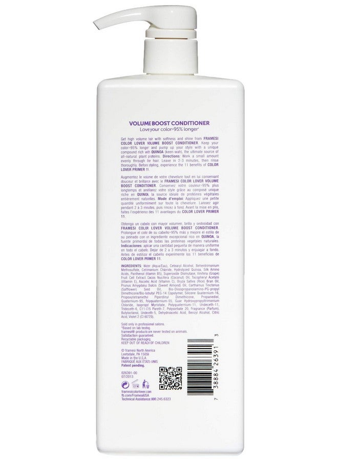 فراميسي بلسم Color Lover Volume Boost، 33.8 أونصة سائلة، بلسم مكثف خالٍ من الكبريتات مع الكينوا وزيت جوز الهند، للشعر المصبوغ - Image 2
