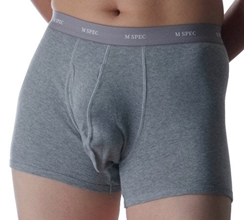MSPEC Men's Boxer Briefs 3D-Crotch Breathable/Comfortable MS-01 Grey-moku XXL - Image 2