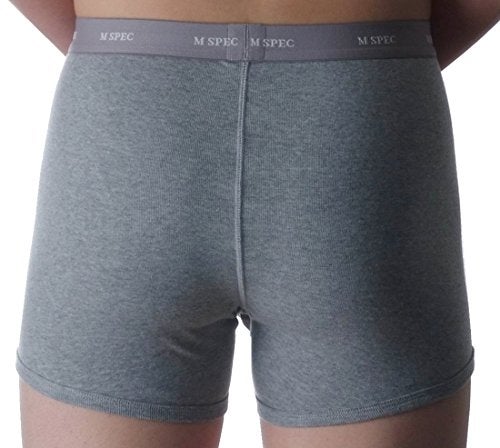 MSPEC Men's Boxer Briefs 3D-Crotch Breathable/Comfortable MS-01 Grey-moku XXL - Image 3