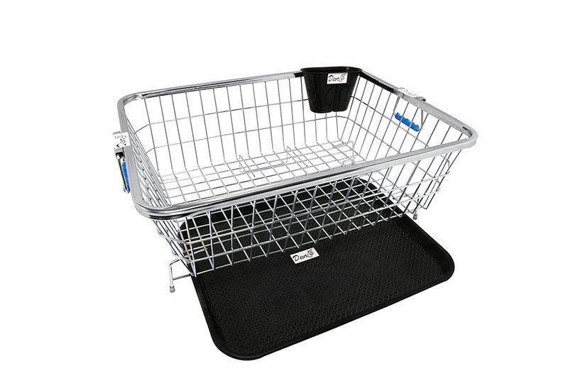 VISHVA Dish Drainer Rack 56 X 43 X 23 Cm With Drip Tray Stainless Steel Dish Drainer Rack With Drip Tray Utensil Drying Stand For Kitchen Plate Rack Bartan Basket Sink Top 2 Pic Spoon Stand - Image 3