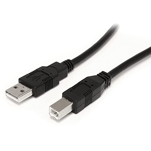 StarTech كابل USB A إلى B نشط بطول 9 م / 30 قدم - أسود USB 2.0 A إلى B - كابل طابعة - كابل USB تمديد (USB2HAB30AC) - Image 2