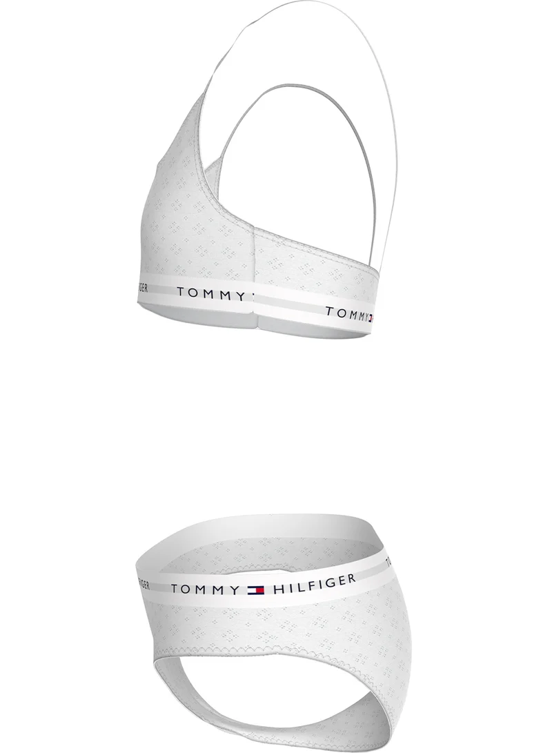 Tommy Hilfiger White Kids Logo Band Bra And Bikini Set for Women | Best Price UAE