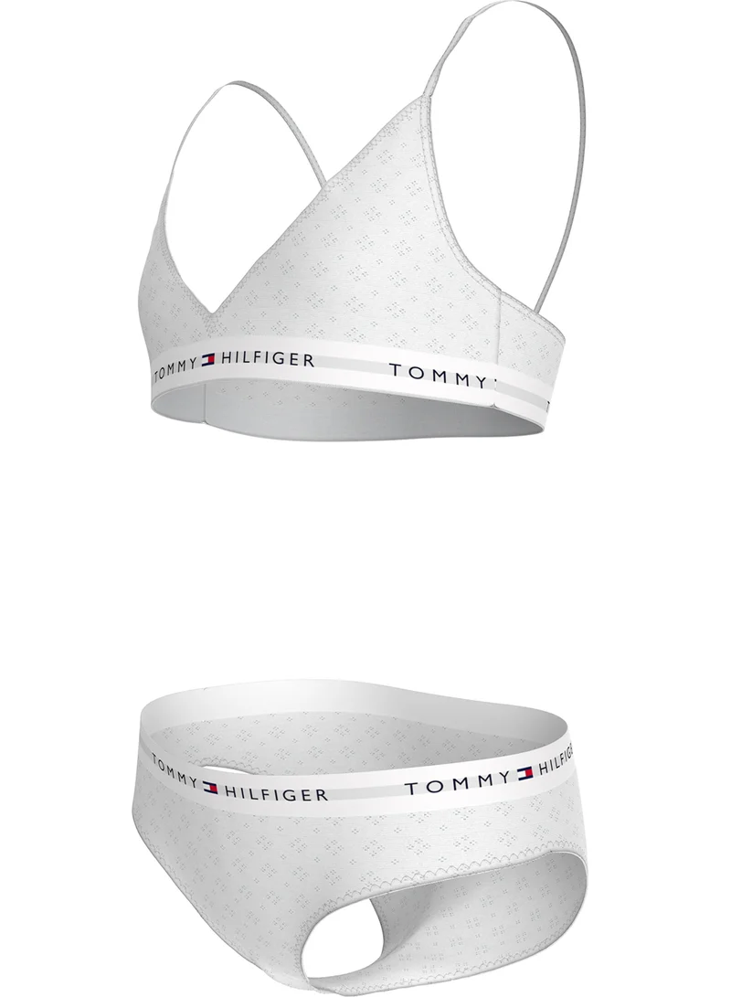 Tommy Hilfiger White Kids Logo Band Bra And Bikini Set for Women | Best Price UAE