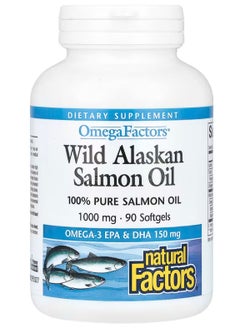 natural Factors omega wild alaskan salmon oil 1000 mg - 90 softgels  - Image 1