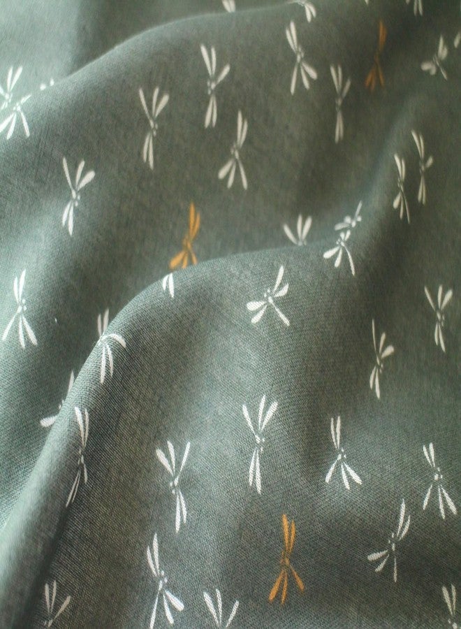 MIKURA Double Gauze Tenugui, Japanese Towel, Ohadani yasashii Gauze tenugui, Dragonfly (Green) - Image 3