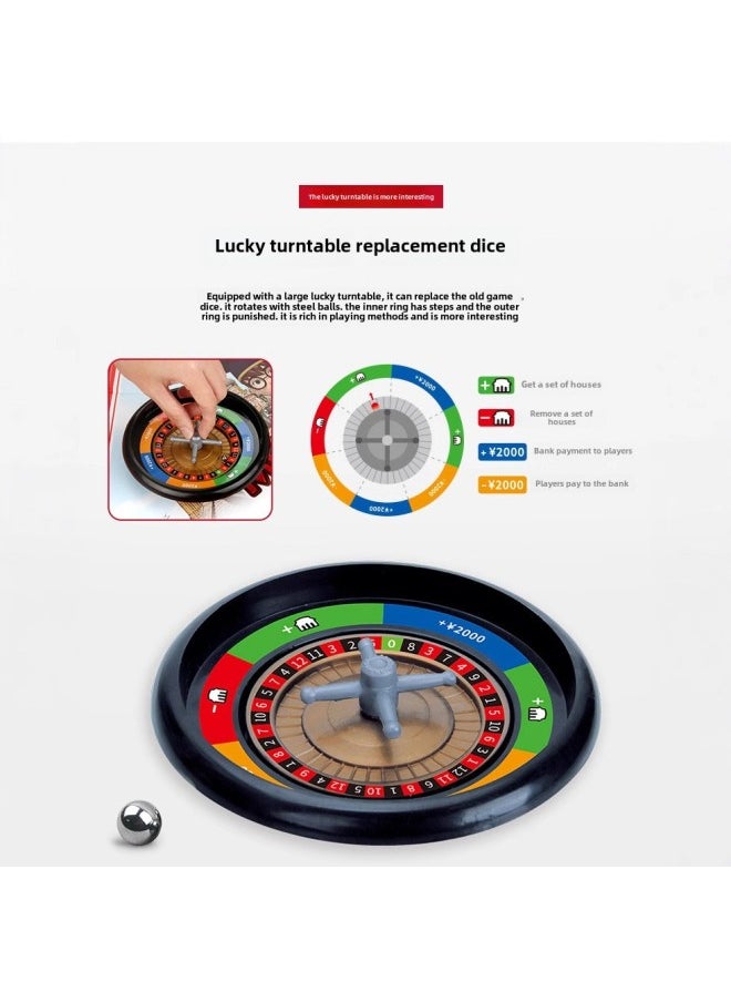 Game Chess Children Parent-child Interactive Desktop Game Big Turntable Game Props Complete Collection Russian Roulette Wholesale-Color:Building Red 20