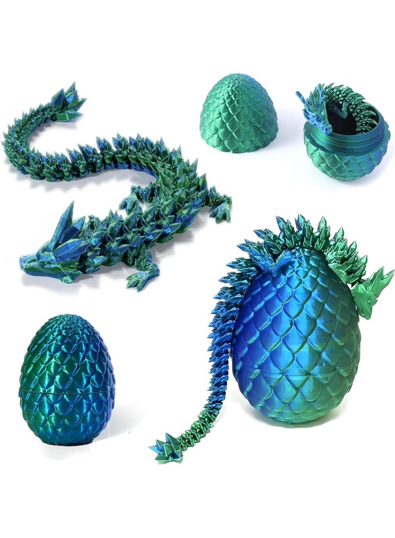 MAOGEDA Dragon Egg Toy 3D Printed Dragon in Egg, Flexible Crystal Dragon Articulated Dragon, Surprise Gift Egg Toy, Figurine Decor, Home Office Decor Executive Desk Toys, Fidget Toys for Autism ADHD - Image 1