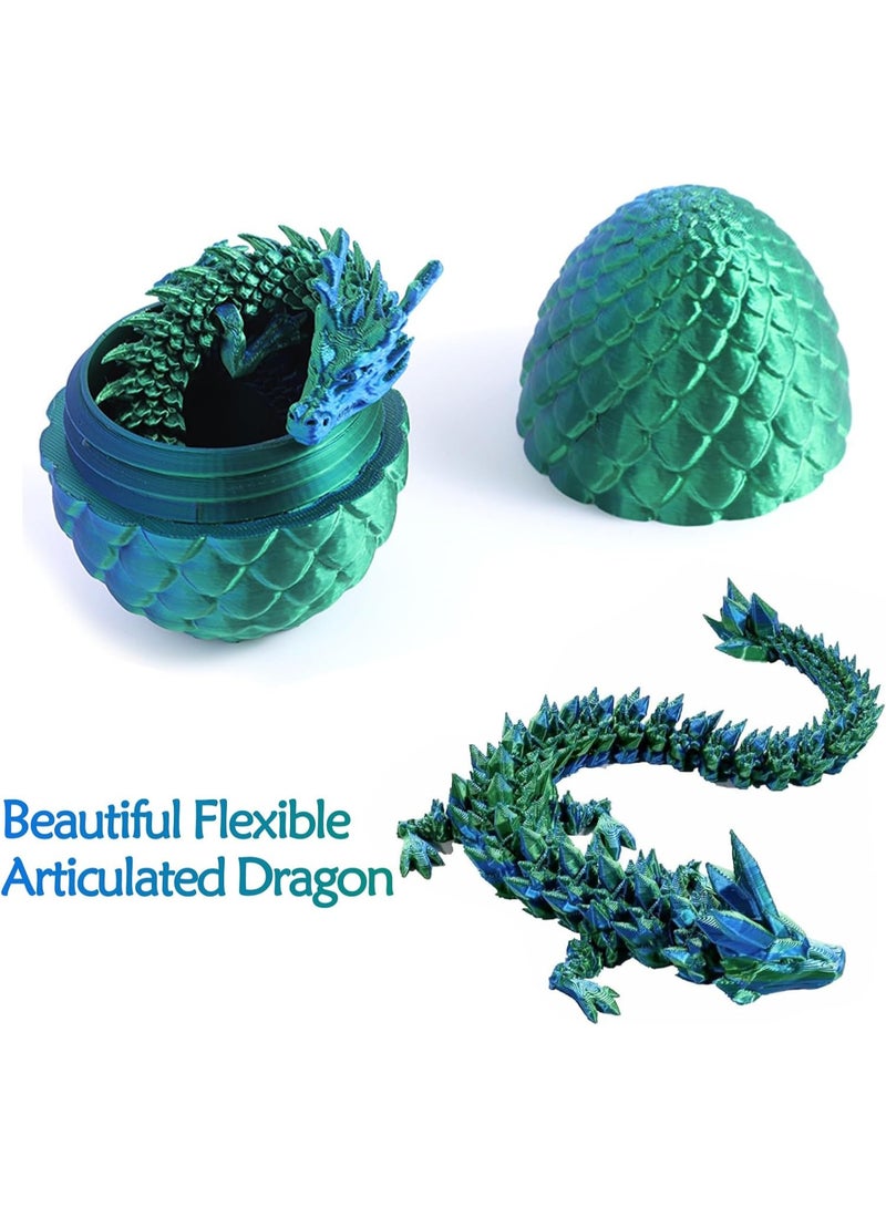 MAOGEDA Dragon Egg Toy 3D Printed Dragon in Egg, Flexible Crystal Dragon Articulated Dragon, Surprise Gift Egg Toy, Figurine Decor, Home Office Decor Executive Desk Toys, Fidget Toys for Autism ADHD - Image 3