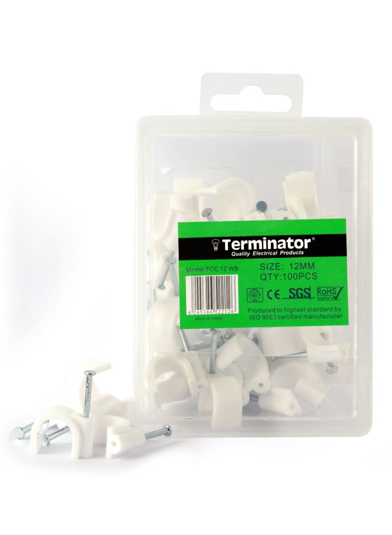 Terminator Elec Cable Clip 12mm 100Pcs/Box TCC 12WB Terminator 