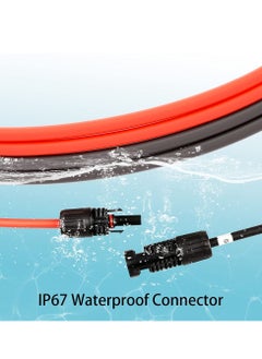 KASTWAVE Solar Panel Extension Cable, Solar Panel Adapter with Female and Male Waterproof Connector, 10FT 10AWG Extension Cord for Power Generation Red, Black  - Image 3