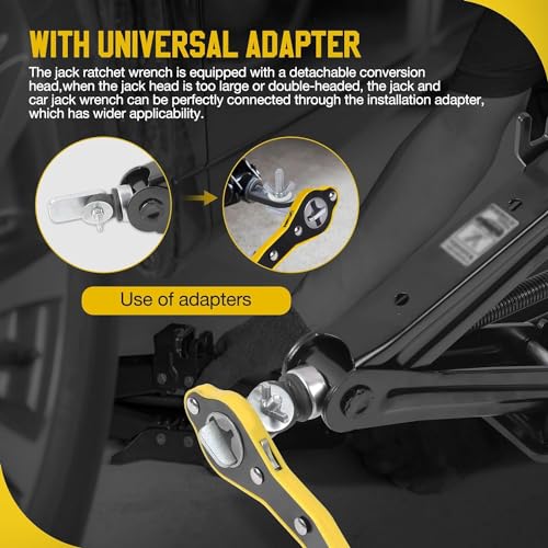 Roktry jack with labor-saving wrench, car maintenance, tool set, car-mounted tools, easy manual tire changing - Image 5