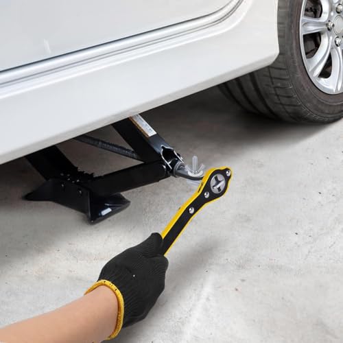 Roktry jack with labor-saving wrench, car maintenance, tool set, car-mounted tools, easy manual tire changing - Image 4