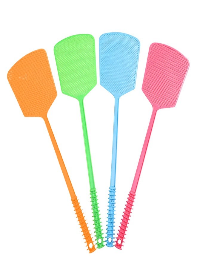 smrtcol 4 Pack Heavy Duty Fly Swatters, Extra Long 17.7in Plastic Bug Swatter with Non-Slip Handle - Indoor/Outdoor Manual Insect Tool, Durable & Reusable (Colorful) - Image 1