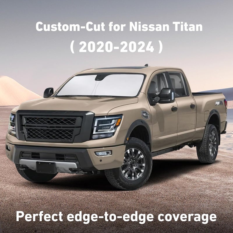 إيكونور واقي شمسي للزجاج الأمامي لسيارة Nissan Titan 2020-2022 2023 2024، واقي شمسي للزجاج الأمامي والنافذة، حاجب وحامي من الأشعة فوق البنفسجية والحرارة، إكسسوارات سيارة - Image 2